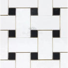 Black and white basketweave tile pattern from Thassos Supreme Large Basketweave Mosaic