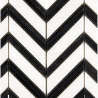 Black and white chevron tile pattern for Thassos Supreme Large Chevron Mosaic Marble