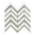 Chevron patterned tile mosaic from Thassos Supreme for elegant marble flooring or walls