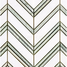 Chevron patterned tile from Thassos Supreme Mosaic Marble polished or honed