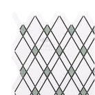 Diamond pattern mosaic tile from Thassos Supreme Supreme Lattice with Mink Green marble