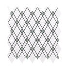 Diamond mosaic tile pattern from Thassos Supreme Supreme Lattice Mosaic Marble