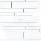 White rectangular tile pattern in Thassos Supreme Manhattan Mosaic Marble