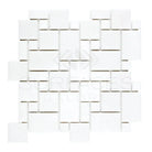 White mosaic tile pattern in Thassos Supreme Mini-Versailles Polished or Honed Marble