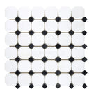 Thassos Supreme Octagon and Diamond Tile Mosaic Marble in polished or honed finish