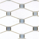 White and gray mosaic tile pattern from Thassos Supreme Octave Mosaic Marble