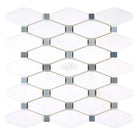 White and gray diamond mosaic tile from Thassos Supreme Octave collection