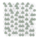 Round mosaic tile pattern in Thassos Supreme Penny-Round marble for luxurious flooring