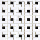 Black and white Mosaic Tile in Thassos Supreme Pinwheel Mosaic design