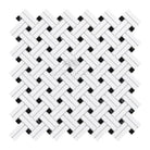 Woven white and black mosaic tile from Thassos Supreme Stanza Marble collection
