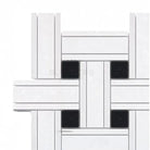 White and black woven tile from Thassos Supreme Triple-Weave Marble Mosaic