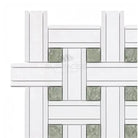 Woven white and green tile pattern in Thassos Supreme Triple-Weave Mosaic Marble