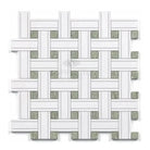 Woven white and gray tile pattern from Thassos Supreme Triple-Weave Mosaic Marble