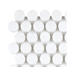 White penny tile sheet from Thassos White Penny-Round mosaic marble for polished or honed finish