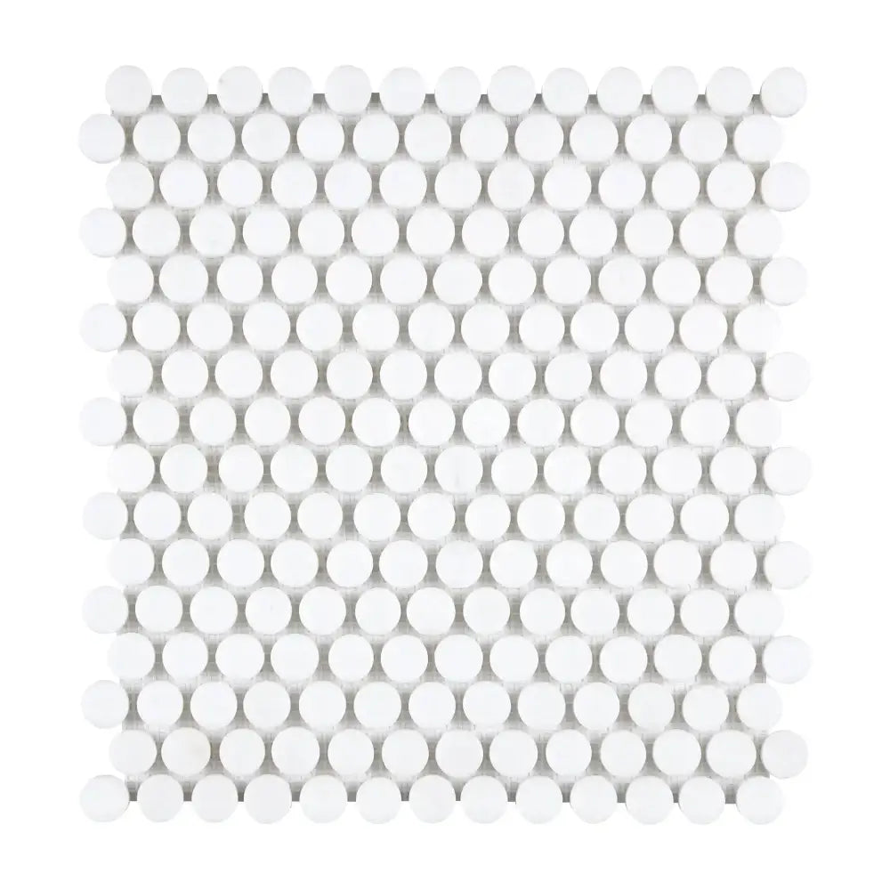 Thassos White Penny Round Mosaic Marble Sheet for elegant bathroom or kitchen decor