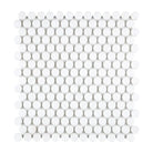 Thassos White Penny Round Mosaic Marble Sheet for elegant bathroom or kitchen decor