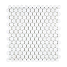 Thassos White Penny-Round (Single Color: Thassos White) Mosaic Marble-American Stone