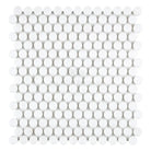 Thassos White Penny-Round (Single Color: Thassos White) Mosaic Marble-American Stone